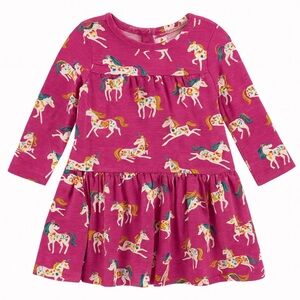 Hatley Girls Folksy Unicorns Gathered Tiered Dress